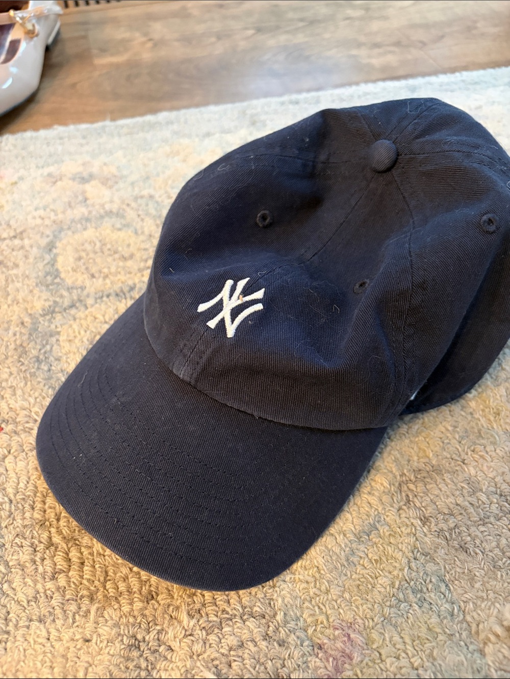 Classic Baseball Cap with Embroidered Logo - Navy Blue
